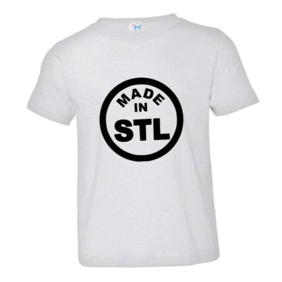 PleaseMeTees™ Toddler Born Made In ST Louis MO Missouri Logo Label Tee