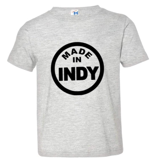 PleaseMeTees™ Toddler Born Made Indianapolis Indiana Logo Label HQ Tee