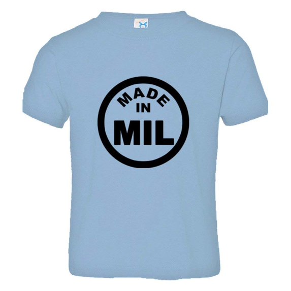 PleaseMeTees™ Toddler Born Made Milwaukee WI Wisconsin Logo Label HQ Tee