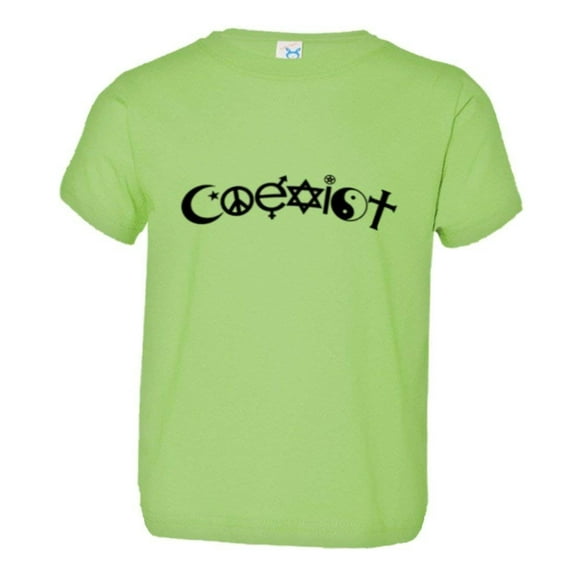 PleaseMeTees™ Toddler Classic Arched Coexist Religion Symbols HQ Tee