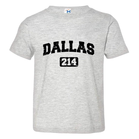 PleaseMeTees™ Toddler Dallas 214 Area Code Distressed HQ Tee