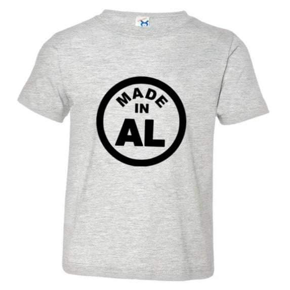 PleaseMeTees™ Toddler From Born Made In Alabama AL Logo Label Tag HQ Tee