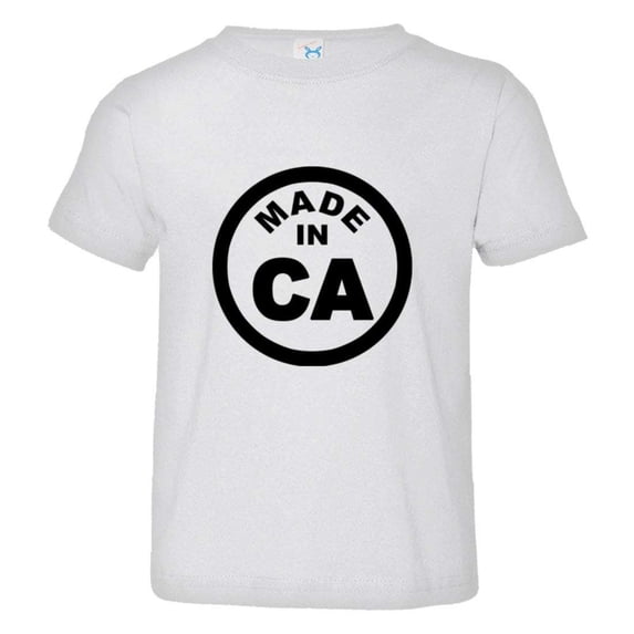 PleaseMeTees™ Toddler From Born Made In California CA Logo Label HQ Tee