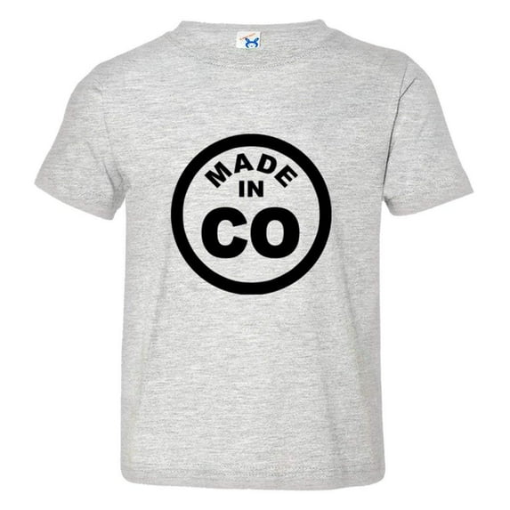 PleaseMeTees™ Toddler From Born Made In Colorado CO Logo Label HQ Tee