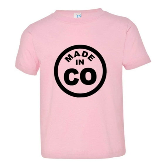 PleaseMeTees™ Toddler From Born Made In Colorado CO Logo Label HQ Tee
