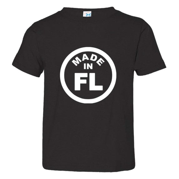 PleaseMeTees™ Toddler From Born Made In Florida FL Logo Label Tag HQ Tee