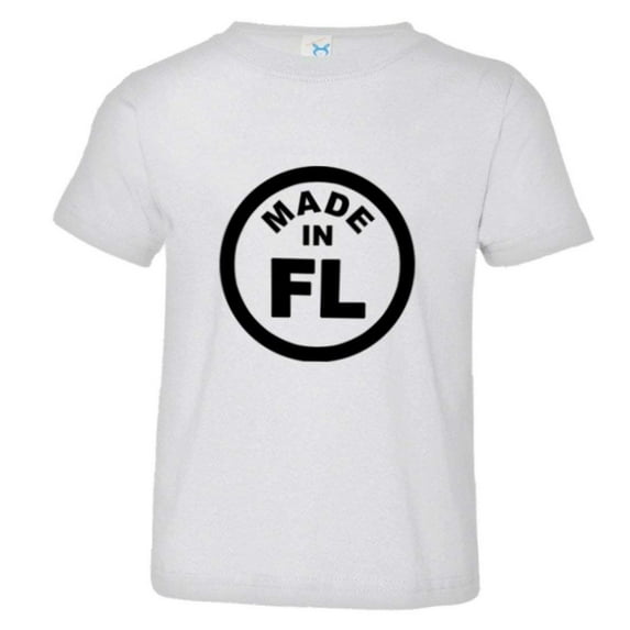 PleaseMeTees™ Toddler From Born Made In Florida FL Logo Label Tag HQ Tee