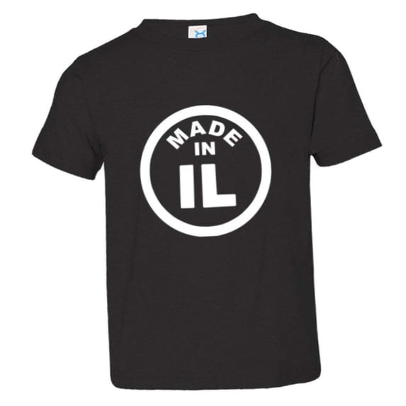PleaseMeTees™ Toddler From Born Made In Illinois IL Logo Label Chi Tee