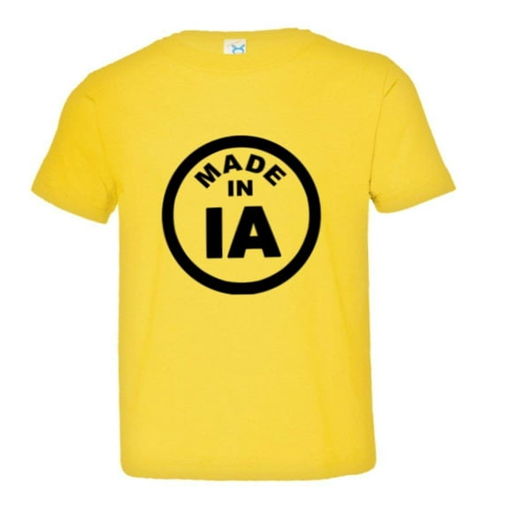 PleaseMeTees™ Toddler From Born Made In Iowa IA Logo Label Tag HQ Tee