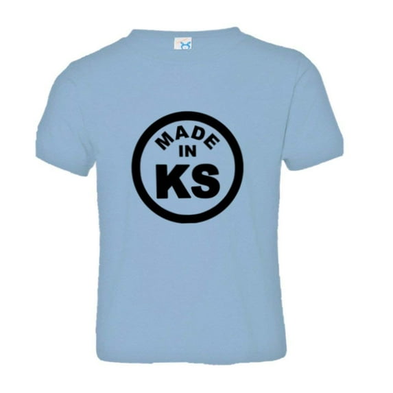 PleaseMeTees™ Toddler From Born Made In Kansas KS Logo Label Tag HQ Tee