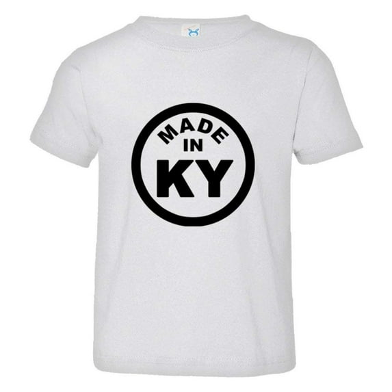 PleaseMeTees™ Toddler From Born Made In Kentucky KY Logo Label HQ Tee