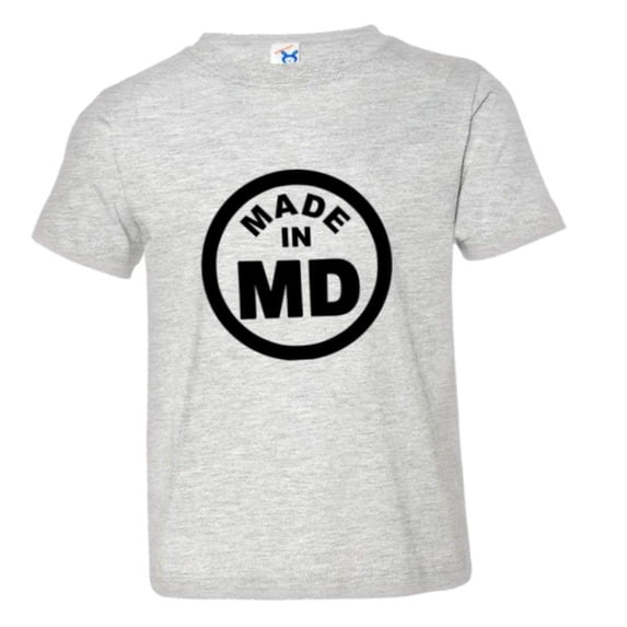 PleaseMeTees™ Toddler From Born Made In Maryland MD Logo Label HQ Tee