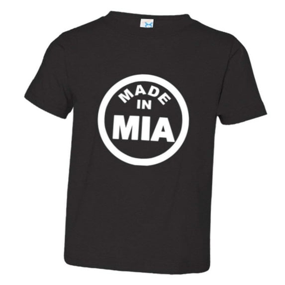 PleaseMeTees™ Toddler From Born Made In Miami FL Florida Logo Label Tee