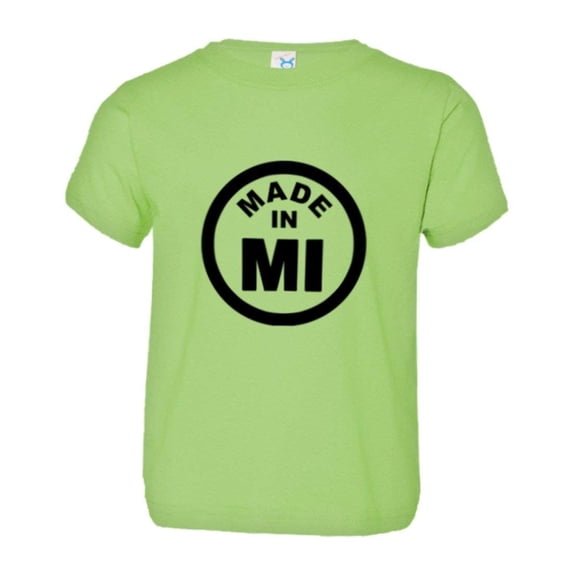 PleaseMeTees™ Toddler From Born Made In Michigan MI Logo Label HQ Tee