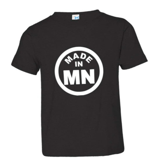 PleaseMeTees™ Toddler From Born Made In Minnesota MN Logo Label HQ Tee