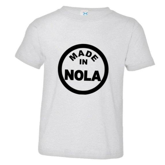 PleaseMeTees™ Toddler From Born Made In New Orleans NOLA Logo Label HQ Tee