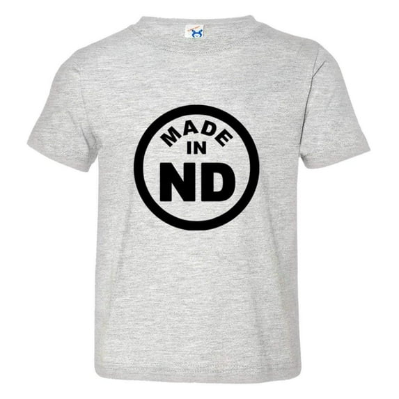 PleaseMeTees™ Toddler From Born Made In North Dakota ND Logo Label Tee