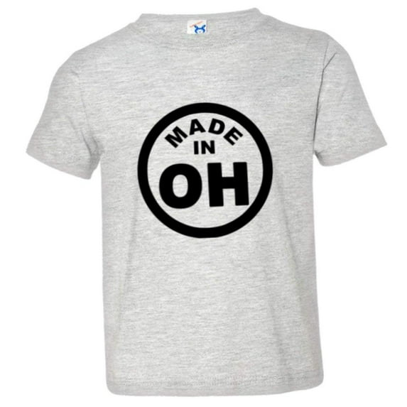 PleaseMeTees™ Toddler From Born Made In Ohio OH State Logo Label HQ Tee
