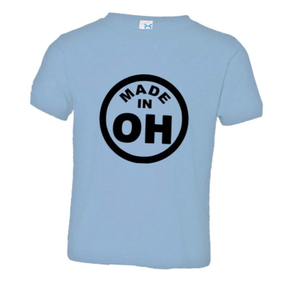 PleaseMeTees™ Toddler From Born Made In Ohio OH State Logo Label HQ Tee
