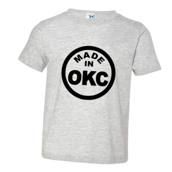 PleaseMeTees™ Toddler From Born Made In Oklahoma City OK Logo Label Tee