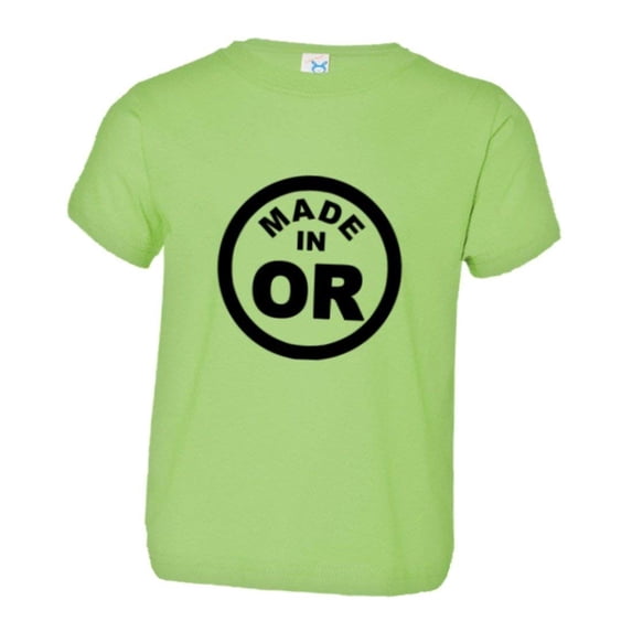 PleaseMeTees™ Toddler From Born Made In Oregon OR State Logo Label HQ Tee