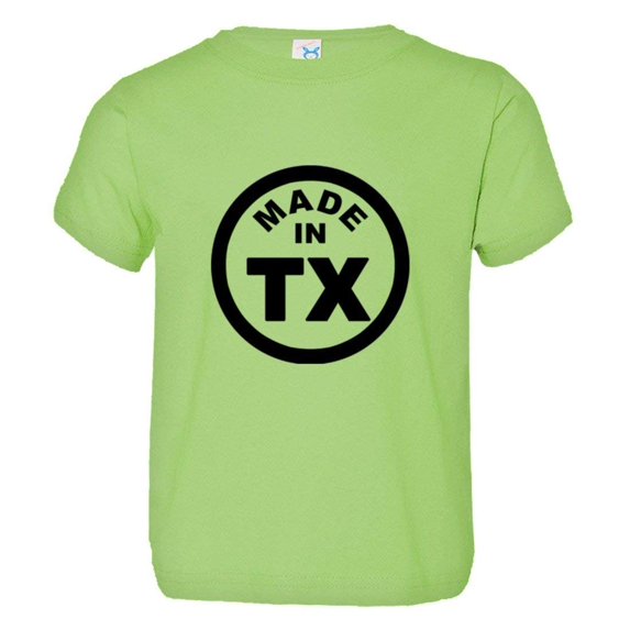 PleaseMeTees™ Toddler From Born Made In Texas Longhorn TX Logo Label Tee