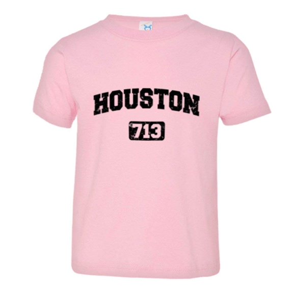 PleaseMeTees™ Toddler Houston 713 Area Code Distressed HQ Tee