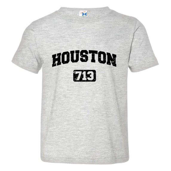 PleaseMeTees™ Toddler Houston 713 Area Code Distressed HQ Tee