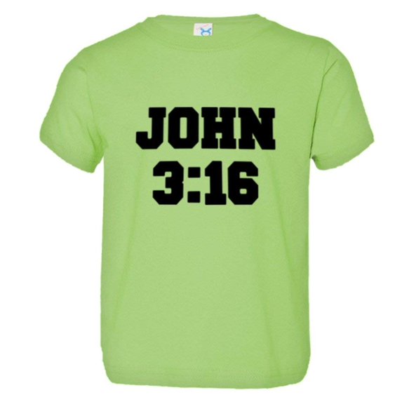 PleaseMeTees™ Toddler John 3:16 Christian Bible Verse I Love Jesus 316 Tee