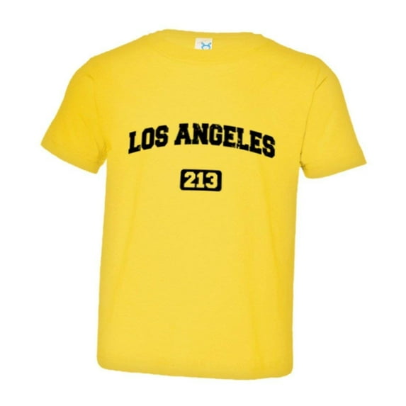 PleaseMeTees™ Toddler Los Angeles 213 L.A. Area Code Distressed HQ Tee
