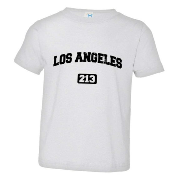 PleaseMeTees™ Toddler Los Angeles 213 L.A. Area Code Distressed HQ Tee