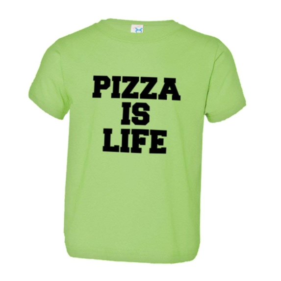 PleaseMeTees™ Toddler Pizza Is Life I Love Pizza Cheese Bacon HQ Tee