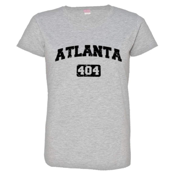 PleaseMeTees™ Womens Atlanta 404 Area Code Distressed HQ Fashion Tee