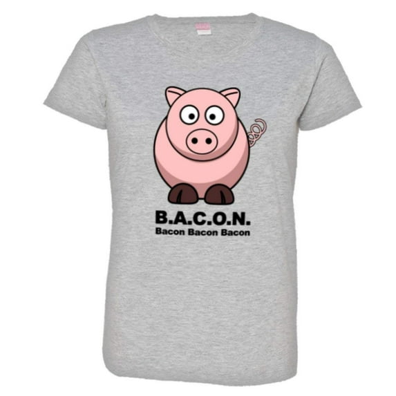 PleaseMeTees™ Womens Bacon Bacon Pig I Love Pork Meat HQ Tee