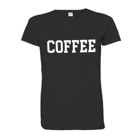 PleaseMeTees™ Womens Basic Coffee College Word I Love Morning Cafe Tee