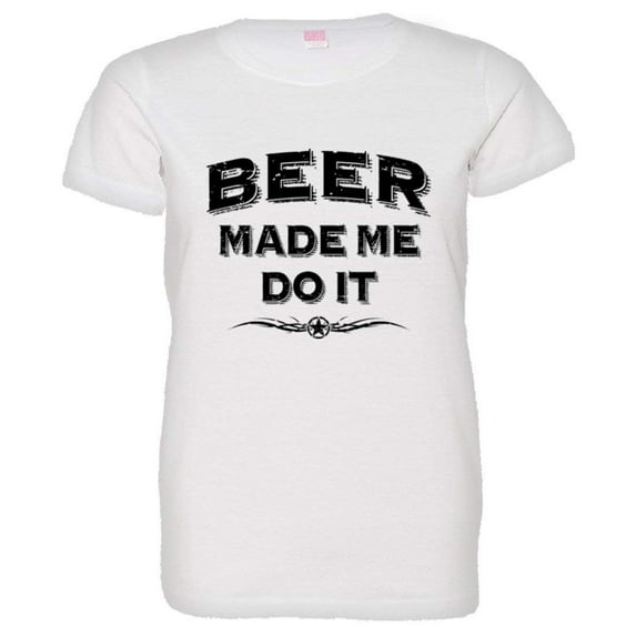 PleaseMeTees™ Womens Beer Made Me Do It Whiskey Drinking Alcohol HQ Tee