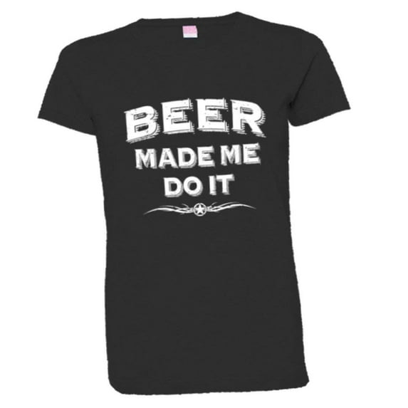 PleaseMeTees™ Womens Beer Made Me Do It Whiskey Drinking Alcohol HQ Tee