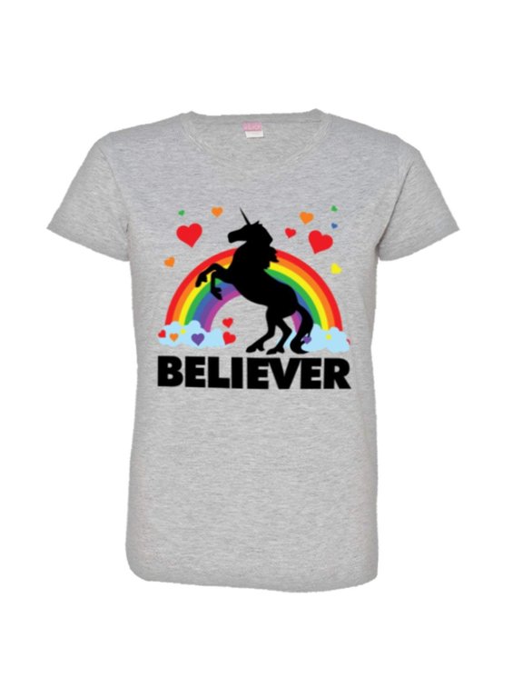 ™ Womens Believer Unicorn Rainbow I Believe Brony HQ Tee