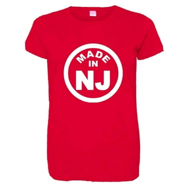 PleaseMeTees™ Womens Born Made In New Jersey NJ State Logo Label HQ Tee