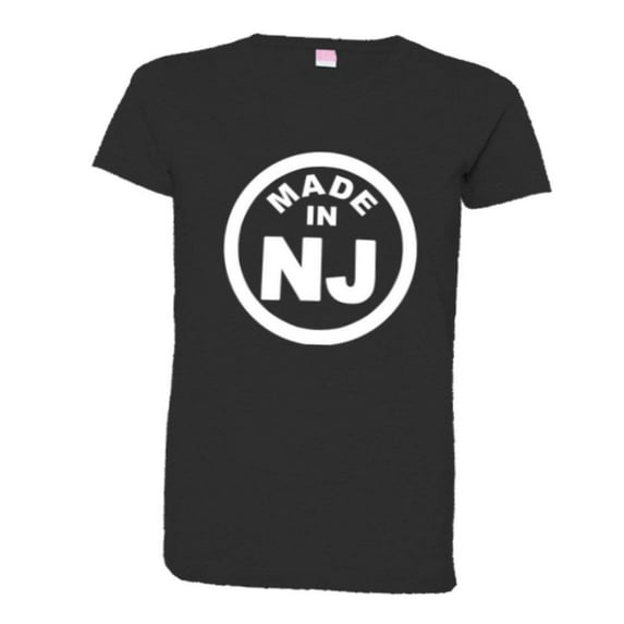 PleaseMeTees™ Womens Born Made In New Jersey NJ State Logo Label HQ Tee