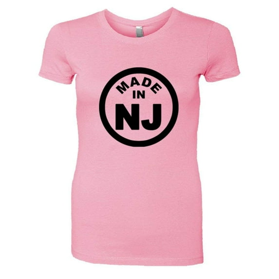 PleaseMeTees™ Womens Born Made In New Jersey NJ State Logo Label HQ Tee