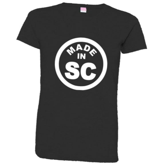 PleaseMeTees™ Womens Born Made In South Carolina SC Logo Label HQ Tee