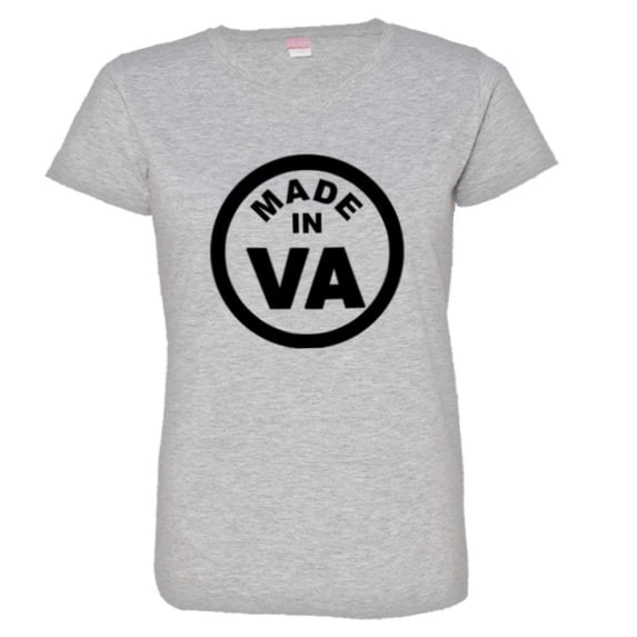 PleaseMeTees™ Womens Born Made In Virginia Lovers VA Logo Label HQ Tee