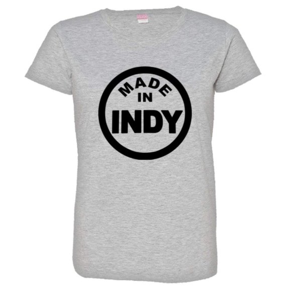 PleaseMeTees™ Womens Born Made Indianapolis Indiana Logo Label HQ Tee