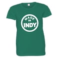 thumbnail image 1 of PleaseMeTees™ Womens Born Made Indianapolis Indiana Logo Label HQ Tee, 1 of 1