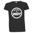 thumbnail image 1 of PleaseMeTees™ Womens Born Made Indianapolis Indiana Logo Label HQ Tee, 1 of 1