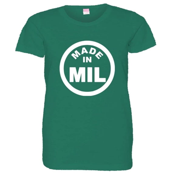 PleaseMeTees™ Womens Born Made Milwaukee WI Wisconsin Logo Label HQ Tee