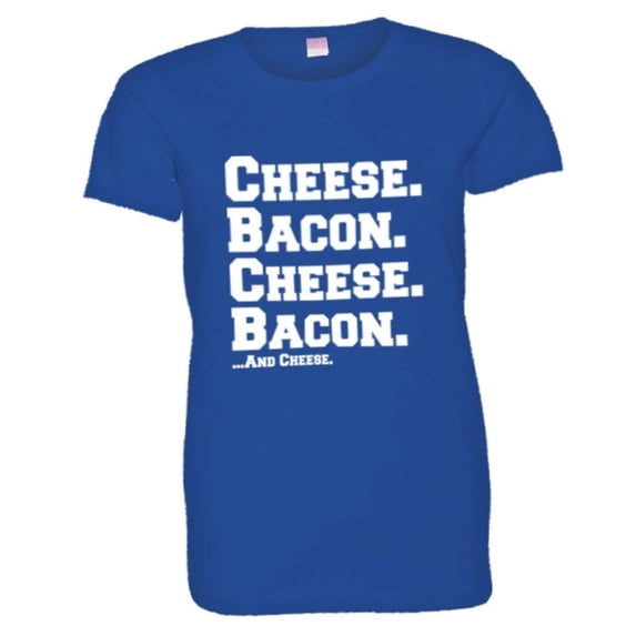 PleaseMeTees™ Womens Cheese and Bacon Grease I Love Pizza HQ Tee