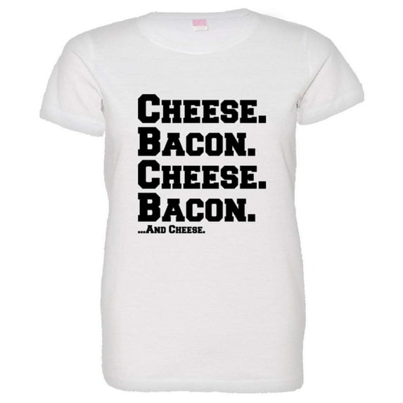 PleaseMeTees™ Womens Cheese and Bacon Grease I Love Pizza HQ Tee