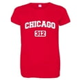 thumbnail image 1 of PleaseMeTees™ Womens Chicago 312 Area Code Distressed HQ Fashion Tee, 1 of 1